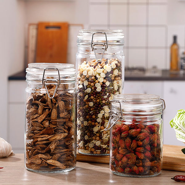 Glass lid snap jar