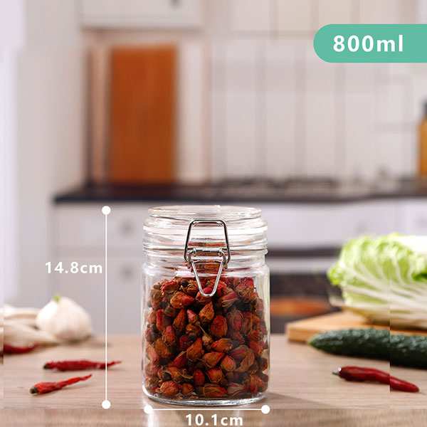 Glass lid snap jar