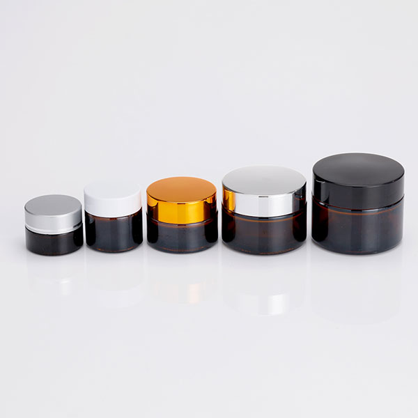 Amber facial glass bottle