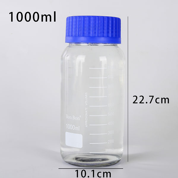 Widemouth bluecap reagent bottle
