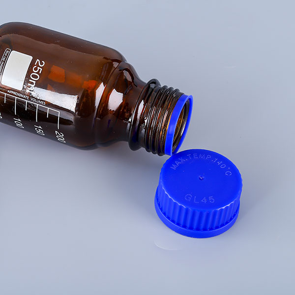 Amber blue cap reagent bottle