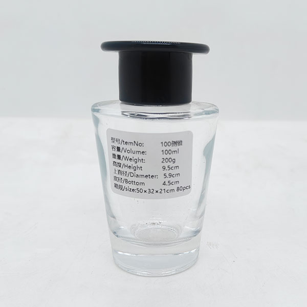 Conical aromatherapy glass bottle